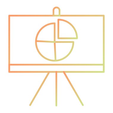 board with graph icon. outline illustration of blackboard vector icons for web