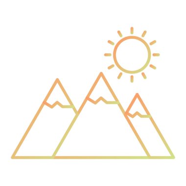 Düz bir şekilde beyaz arkaplanda izole edilmiş dağ simgesi. vektör illüstrasyonu