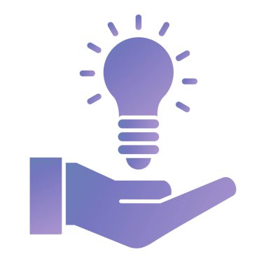 Işık vektör simgesi ile el ele tutuşan ampul