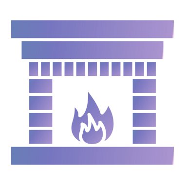 Şömine. Web simgesi basit illüstrasyon