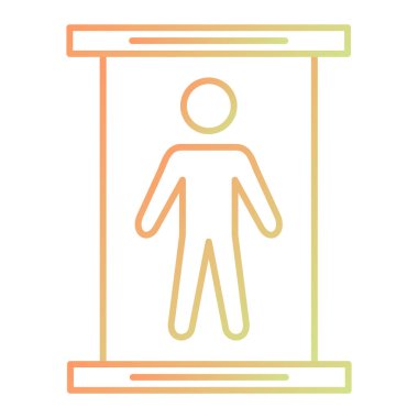 Çanta ikonlu bir adam. vektör illüstrasyonu