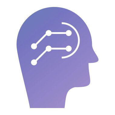 beyin vektörü renk simgesi