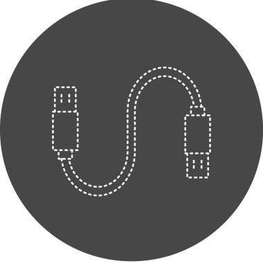 Usb Cable Vector Glyph Icon Design 