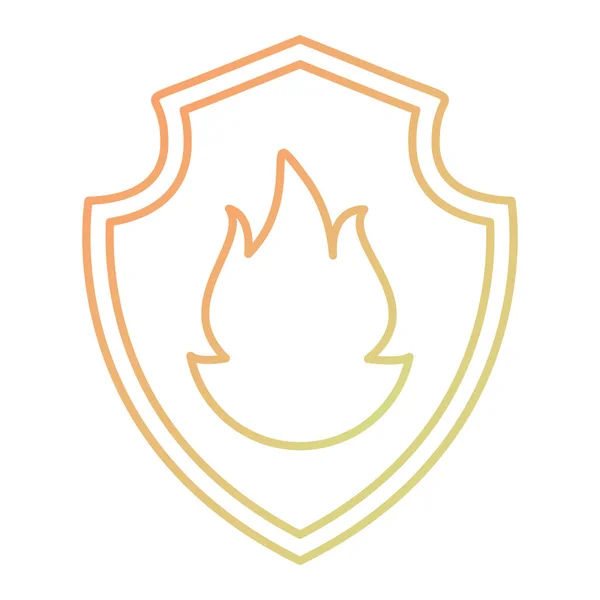 Shield Flame Icon Vector Illustration — Stock Vector