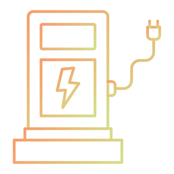 Ícone Bateria Carro Elétrico Delinear Ilustração Ícones Vetoriais Energia Gás —  Vetores de Stock