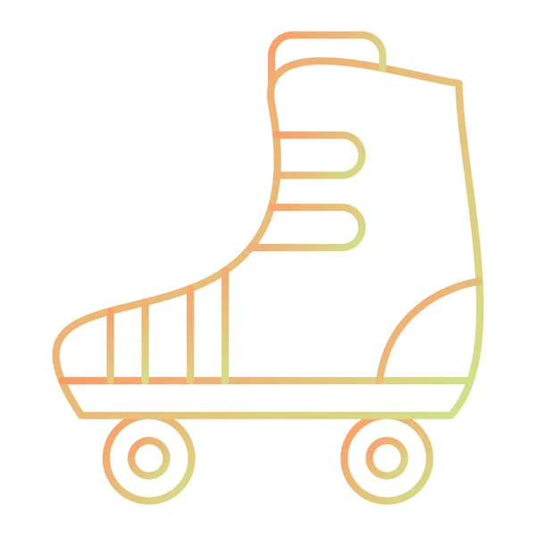 Skate Boots Icon Outline Illustration — Image vectorielle