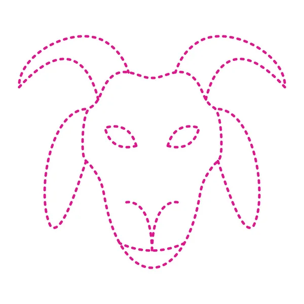 Goat Head Horns Ears Sheep Vector Illustration —  Vetores de Stock