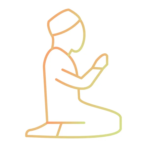 Praying Line Icon Vector Illustration — Stok Vektör