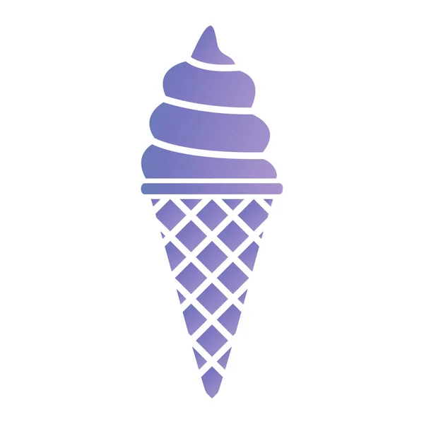 Ice Cream Cone Icon Flat Illustration Chocolate Popsicle Vector Logo — Stock Vector