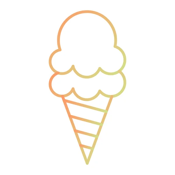 Helado Cono Icono Vector Ilustración — Vector de stock