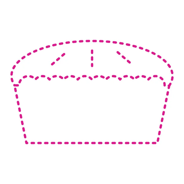 Значок Торта Символ Хлібобулочної Їжі Рожева Пунктирна Рамка Векторна Ілюстрація — стоковий вектор