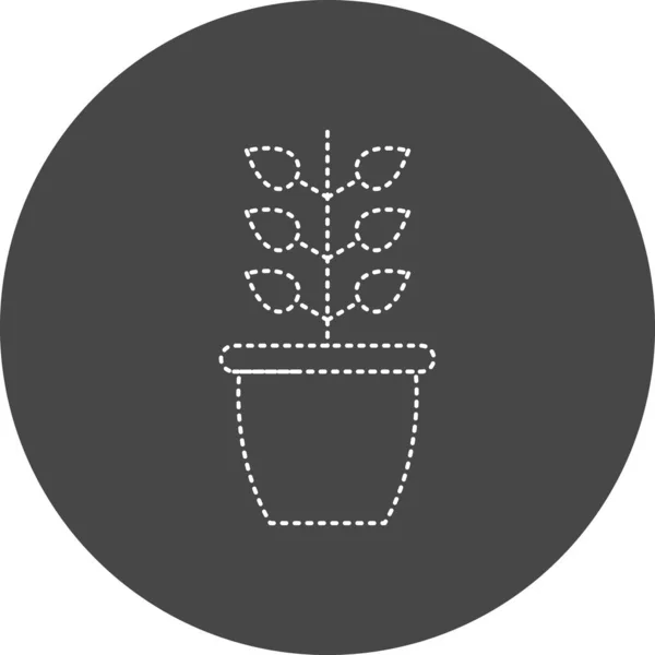 Иконка Веб Простая Иллюстрация Растительного Горшка — стоковый вектор