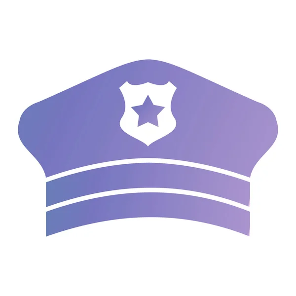 Police Hat Icon Flat Illustration Sheriff Badge Vector Icons Web — Stock Vector