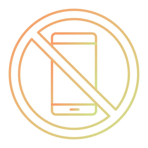 Mobile Phone Forbidden Web Simple Icon Illustration — Vettoriale Stock