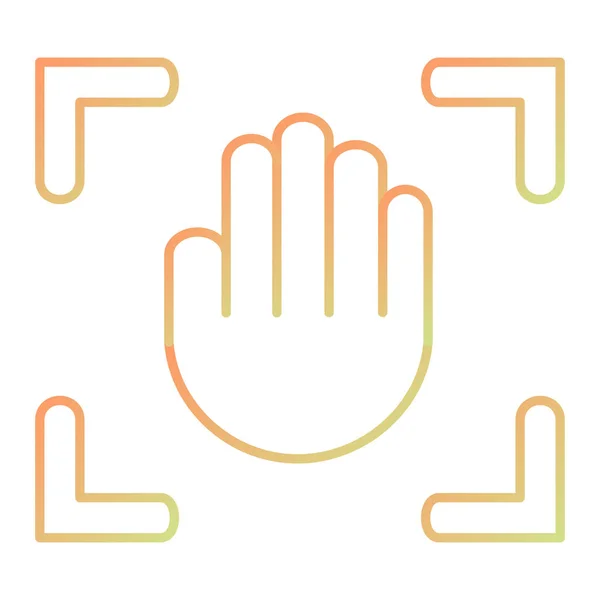 Hand Icon Vector Outline Fingerprint Sign Isolated Contour Symbol Illustration — Vettoriale Stock
