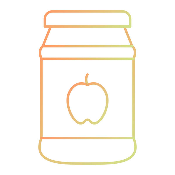 jar with apple icon. vector illustration
