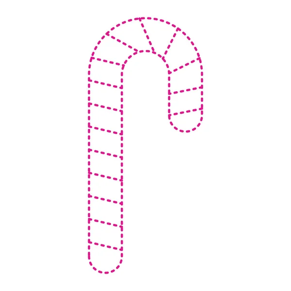 Candy Cane Vector Flat Color Icon — ストックベクタ