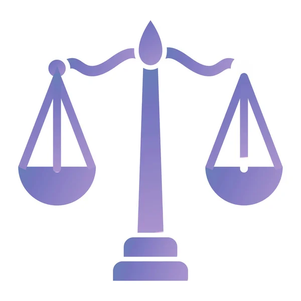 Justice Scales Icon Flat Design Style Vector Illustration — 图库矢量图片