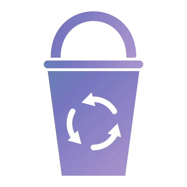 Trash Bin Icon Flat Illustration Garbage Bucket Vector Icons Web — Vector de stock