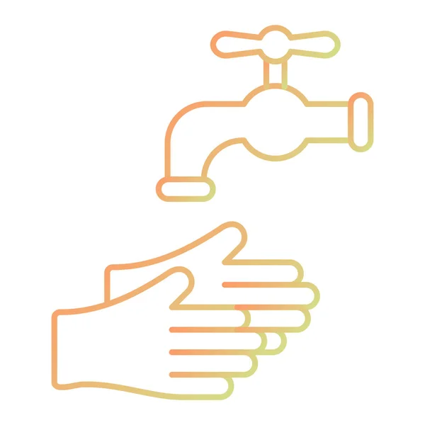 Значок Водяного Крана Контурне Миття Рук Векторний Символ Веб Дизайну — стоковий вектор