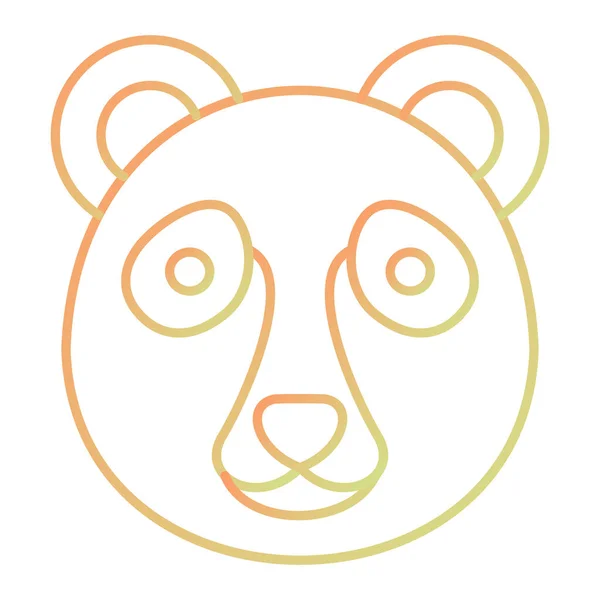 Cute Bear Face Icon Outline Illustration Lion Head Vector Icons — Vector de stock