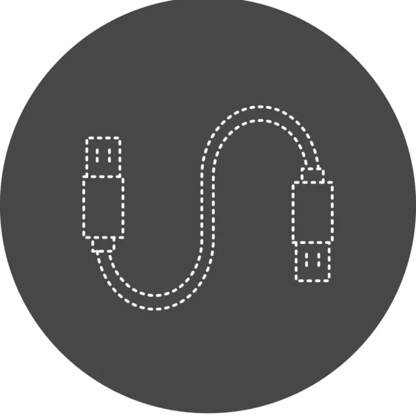 Usb Cable Vector Glyph Icon Design — Stockvector