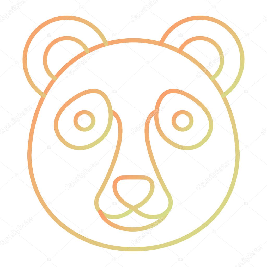 cute bear face icon. outline illustration of lion head vector icons for web
