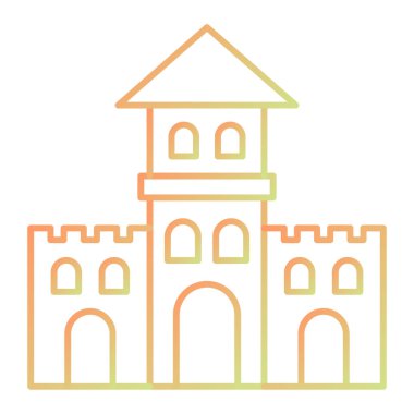 Şato. Web simgesi basit illüstrasyon