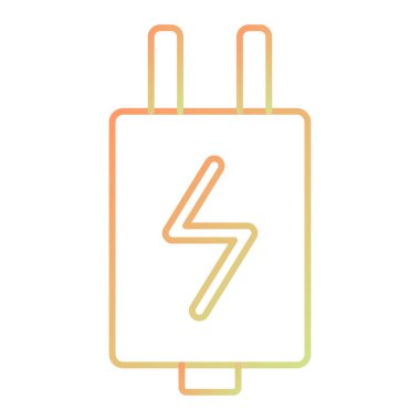Elektrik fişi vektör satırı simgesi