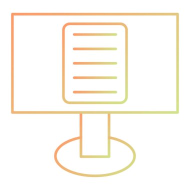 bilgisayar monitörü ikon vektör illüstrasyonu