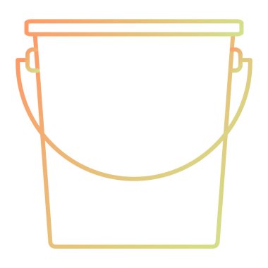 Kova ikonu. Web için temizlik ekipmanı vektör simgelerinin basit çizimi