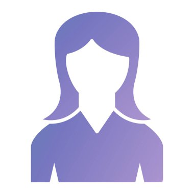 Kadın avatar ikonu. Web tasarımı için kadın vektör simgelerinin basit çizimi