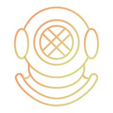 Dalış Miğferi. Web simgesi basit illüstrasyon 