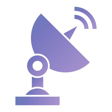 uydu anten ikonu vektörü. Düz çizim. 10 saniye.