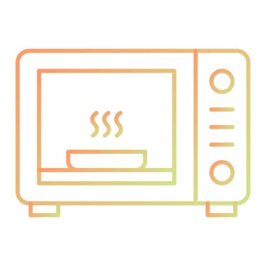 mikrodalga fırın ikonu vektörü. İnce çizgi işareti. izole edilmiş sınır sembolü çizimi