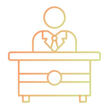 businessman with briefcase icon. outline illustration of man vector icons for web