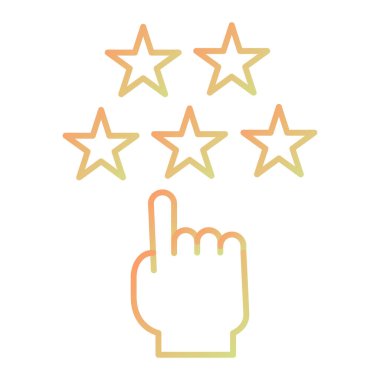 hand with star rating icon in flat style. vector illustration