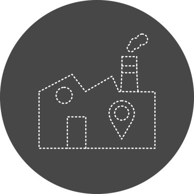 Fabrika Konum simgesinin vektör illüstrasyonu
