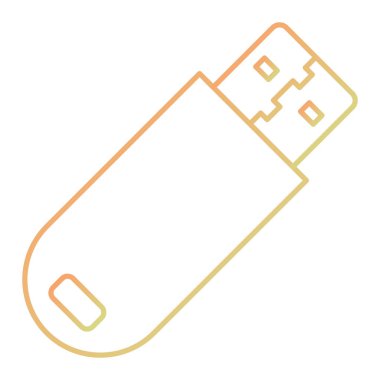 USB flash disk simgesi. vektör illüstrasyonu