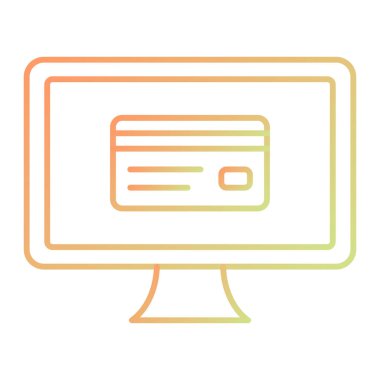 computer monitor with credit card icon vector illustration