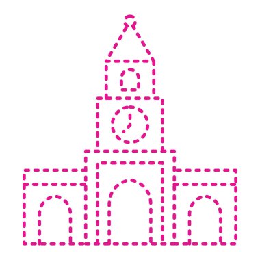 Saat kulesi simgesinin vektör illüstrasyonu