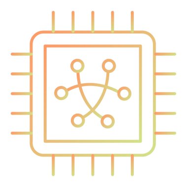 işlemci vektör simgesi modern basit tasarım