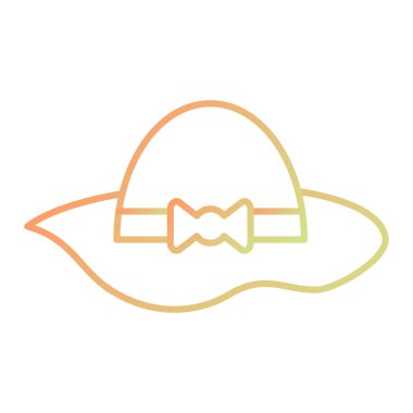 Şapka ikonu. Web için plaj vektör simgelerinin özet çizimi