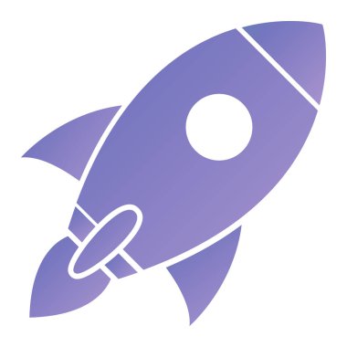 Roket. Web simgesi basit illüstrasyon