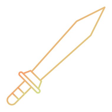 Kılıç simgesi. Web için Ortaçağ silah vektör simgelerinin basit çizimi