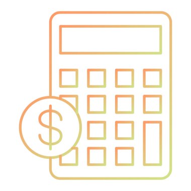 calculator with money icon, vector illustration