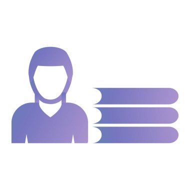 man with a book icon. flat design