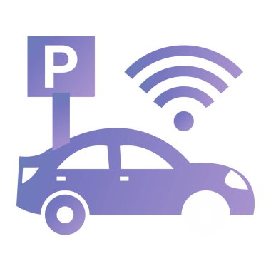car parking with wifi signal icon