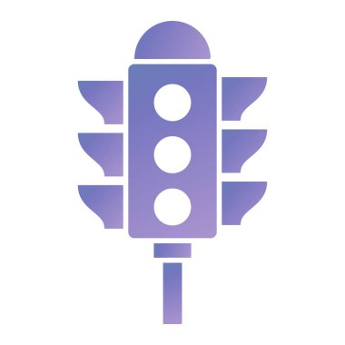 Trafik ışığı simgesi. Web için yol sembolü simgelerinin düz çizimi