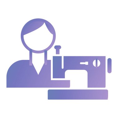 woman working with a sewing machine icon vector illustration design